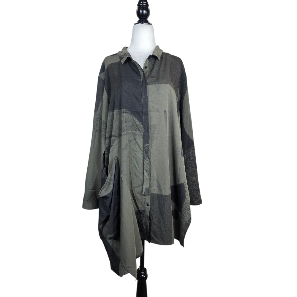 Crea Concept Asymmetrical Lagenlook abstract Maximalist Long sleeves Dress